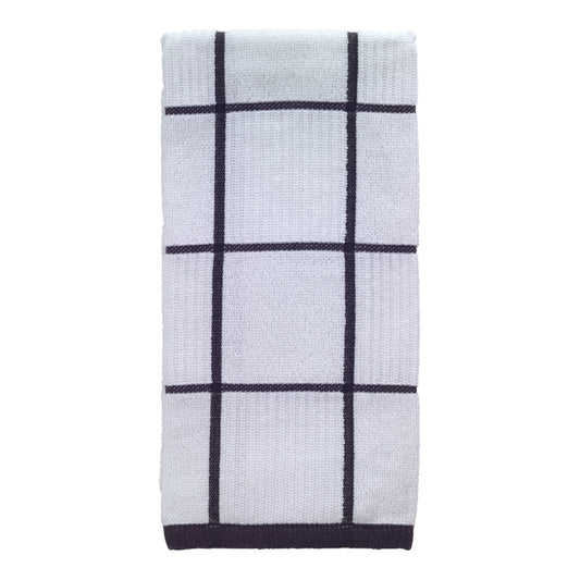 T-Fal Charcoal Cotton Checked Parquet Kitchen Towel (Pack of 6)