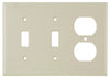 Leviton Almond 3 gang Thermoset Plastic Duplex/Toggle Wall Plate 1 pk