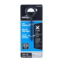 Wright 1/4 in. D X 3 in. L Black Steel Lag Screw Eye 150 lb 1 pk