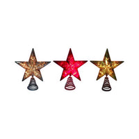 Celebrations Christmas Star Tree Topper Assorted Plastic 8.5 inch 1 pk (Pack of 6)