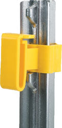 Electric Fence Insulator, Studded T-Post Tape, Yellow, 25-Pk.