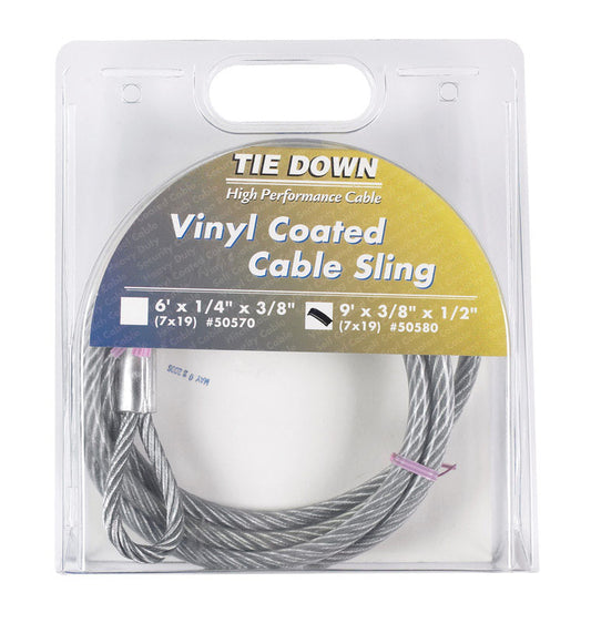 Tie Down Engineering Clear Vinyl Galvanized Steel 3/8 in. D X 9 ft. L Cable Sling