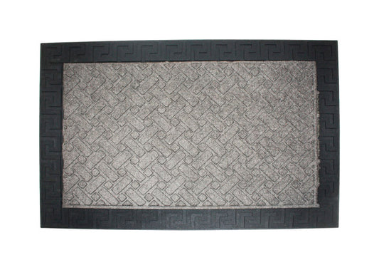 J & M Home Fashions 24 in. L X 36 in. W Gray Polypropylene Doormat