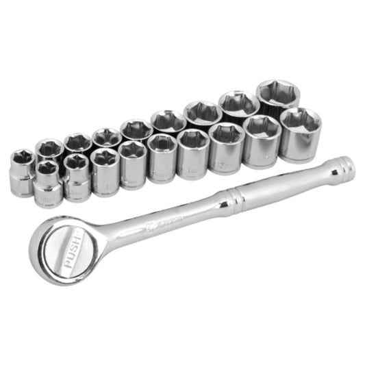 Performance Tool 3/8 in. drive S Metric and SAE 6 Point Socket Set(Pack of 6)