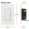 Lutron Maestro White 150 W 3-Way Dimmer Switch 1 pk