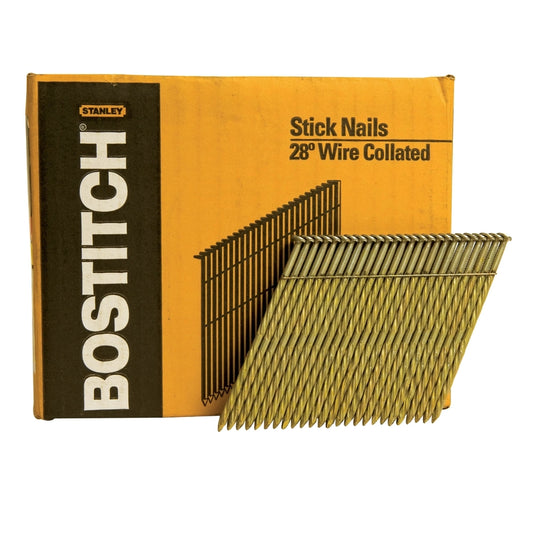 Bostitch 2-1/2 in. 10 Ga. Angled Strip Galvanized Stick Nails 28 deg 2,000 pk