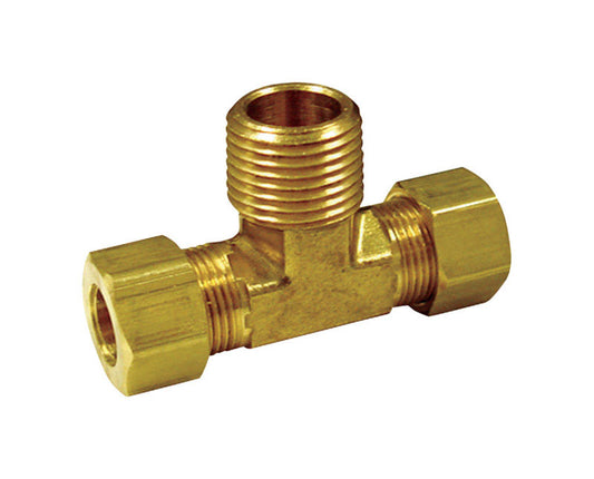 JMF 3/8 in. Compression x 3/8 in. Dia. Compression Yellow Brass Tee (Pack of 5)