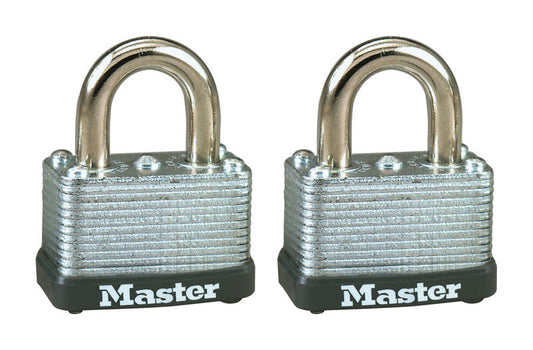 Master Lock 15/16 in. H X 13/16 in. W X 1-1/2 in. L Steel Warded Locking Padlock Keyed Alike