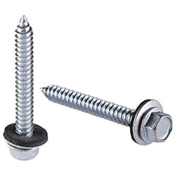 Tornillos para chapa metálica con cabeza hexagonal y arandela Grip-Rite Pro-Twist n.º 9, 2-1/2 pulg. de largo, 1 lb