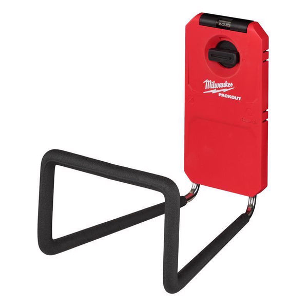 Milwaukee Packout Shop Storage - Gancho pequeño de plástico negro y rojo de 9,5 pulgadas de largo y ancho, 1 paquete