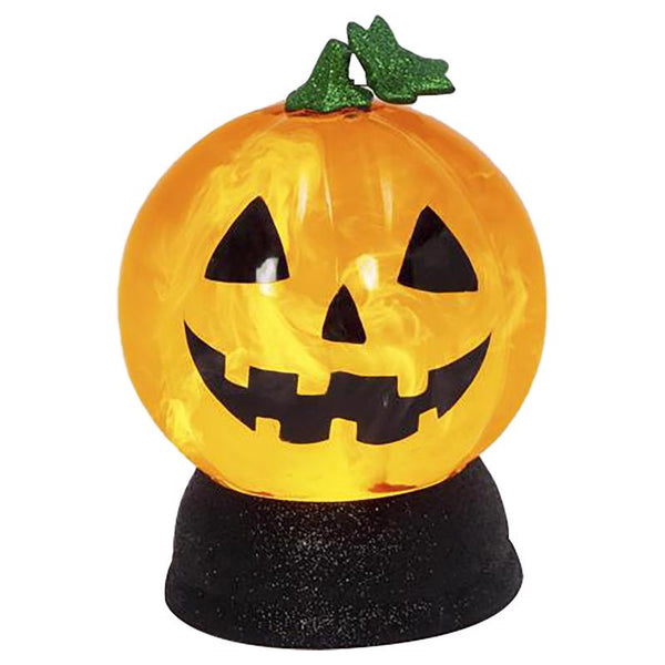 Globo de agua ahumado giratorio iluminado de 7 pulgadas de Gerson, decoración de Halloween con forma de calabaza (paquete de 6)