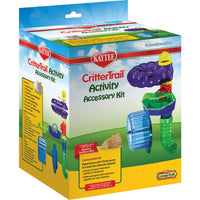 Kaytee CritterTrail Activity Habitat Accessory Kit | Loop 7.5” Dia, Wheel 6.75” Dia, Outhouse 6”L x 4”W x 3.5”H - Open Box