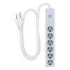 GE Jasco White 6-Outlets Automatic Shutdown Technology Surge Protector 3 ft.
