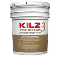 KILZ Premium White Flat Water-Based Stain Blocking Primer 5 gal - Open Box