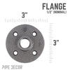BK Products 1/2 in. FPT Black Malleable Iron Floor Flange (Pack of 5)