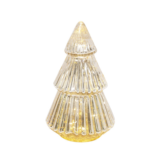 Gerson Gold Hand Blown Mercury Glass Tree Light Indoor Christmas Decor (Pack of 6).