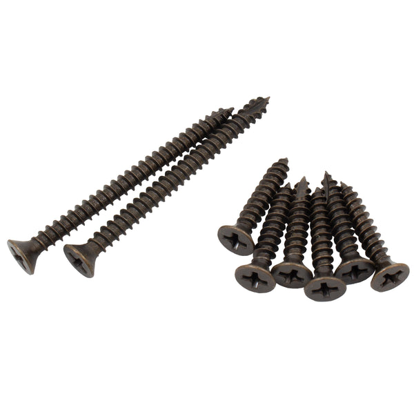 Large Door Screw Pack, #9 x 2-1/4" (2-Pack) and #9 x 1" (6-Pack), Antique Brass by Stone Harbor Hardware