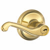 Schlage Flair Bright Brass Entry Lockset 1-3/4 in.