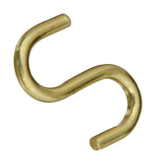 National Hardware Gold Solid Brass 1 in. L Open S-Hook 1 pk
