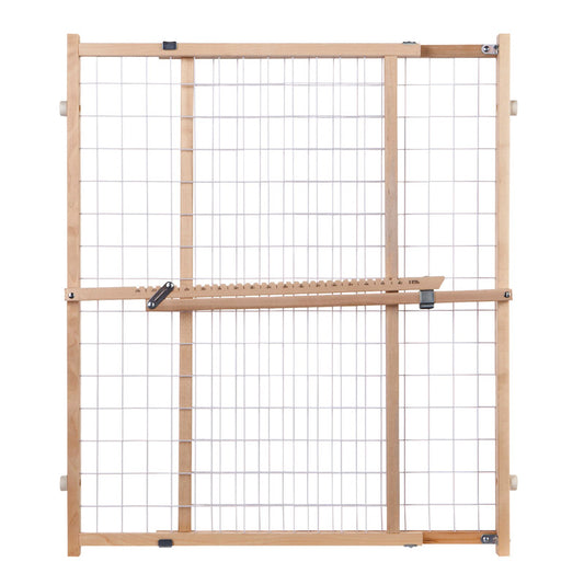 North States Gray 32 in. H X 29-1/2-50 in. W Wood Wire Mesh Gate