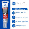 Supreme Silicone Kitchen & Bath Sealant- Squeeze, White, 2.8-oz. (Pack of 12)