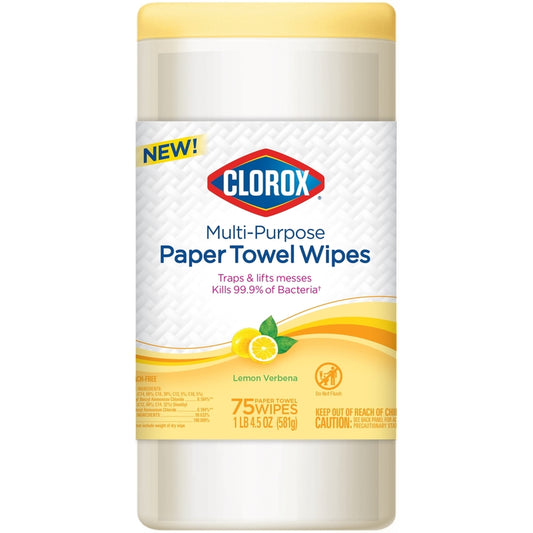 Clorox Lemon Verbena  Disinfecting Wipes 75 ct (Pack of 6)