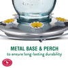Perky-Pet Hummingbird 32 oz Glass/Metal Mason Jar Nectar Bird Feeder 5 ports (Pack of 2)