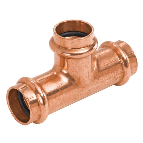 Conector en T de cobre forjado NIBCO de 3/4 pulg. con prensa en D de 3/4 pulg., paquete de 10