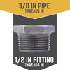 BK Products 1/2 in. MPT x 3/8 in. Dia. FPT Black Malleable Iron Hex Bushing (Pack of 5)