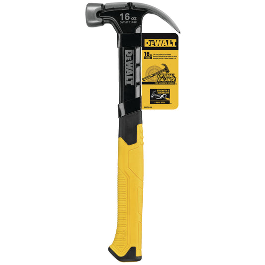 DeWalt 16 oz Smooth Face Curve Claw Hammer 11.75 in. Steel Handle (Pack of 2)