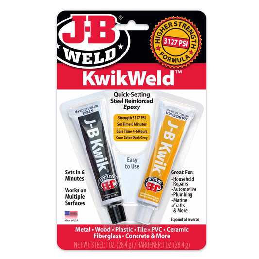 J-B Weld Kwik Weld High Strength Solid Automotive Adhesive 1 oz. (Pack of 6)