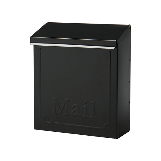 Gibraltar Mailboxes Townhouse Classic Galvanized Steel Wall Mount Black Mailbox