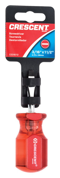 Crescent 3/16 in. X 1-1/2 in. L Slotted Stubby Screwdriver 1 pc