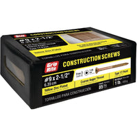Grip-Rite No. 9 X 2-1/2 in. L Star Flat Head Coarse Construction Screws - Deal of The Week