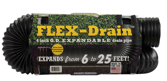 Flex-Drain 3-3/4 in. D X 25 ft. L Poly Drain Pipe