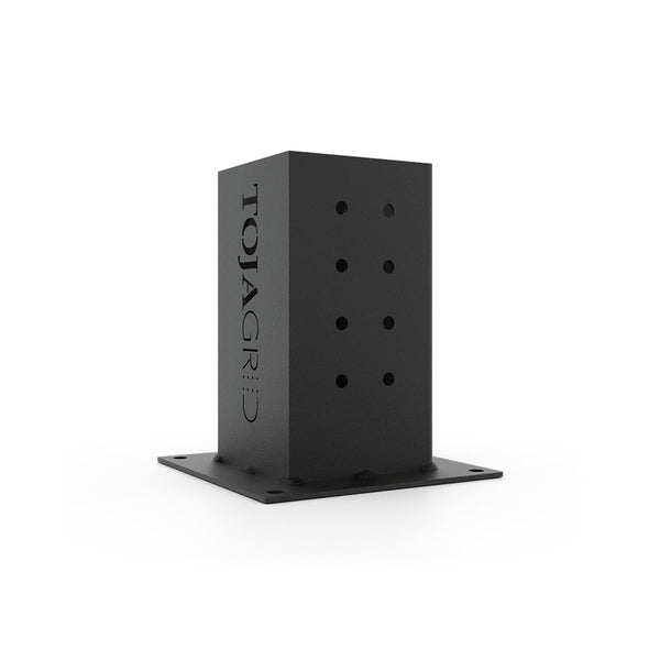 Soporte de montaje de acero negro Toja Grid Solo, calibre 14, 4 pulg. de largo