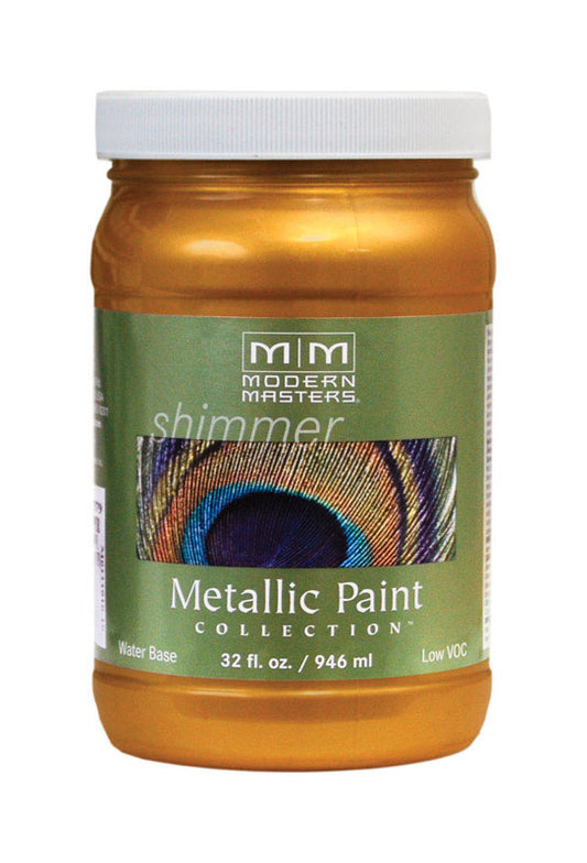 Modern Masters Shimmer Satin Tequila Gold Metallic Paint 1 qt (Pack of 4).
