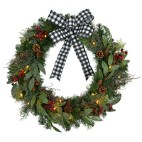 Celebrations Home 30 in. D LED Prelit Decorated Warm White Decorated Wreath With Bow (Pack of 4)
