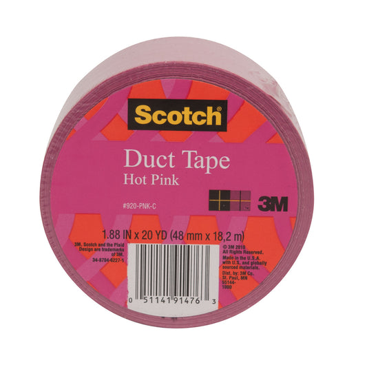 Scotch 1.88 in. W X 20 yd L Hot Pink Solid Duct Tape