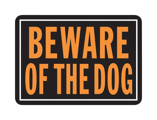 Hy-Ko English Beware of Dog Sign Aluminum 9.25 in. H x 14 in. W (Pack of 12)