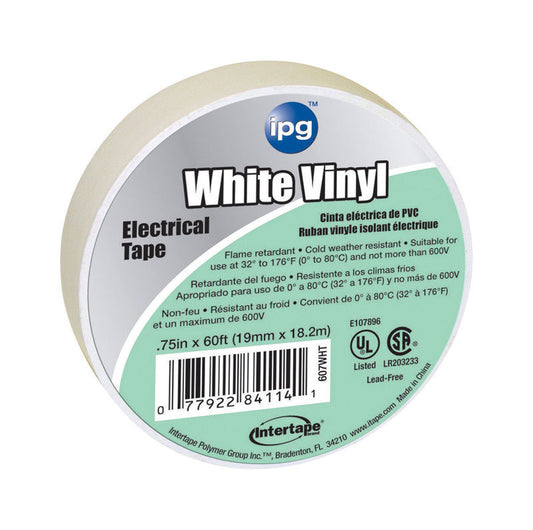 IPG .75 in. W X 60 ft. L White Vinyl Electrical Tape