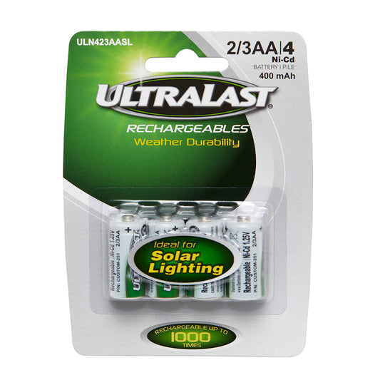 Ultralast Ni-Cad 2/3AA 1.2 V 400 mAh Solar Rechargeable Battery
