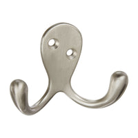 National Hardware Medium Satin Nickel Silver Zinc 3 in. L Double Hook 1 pk