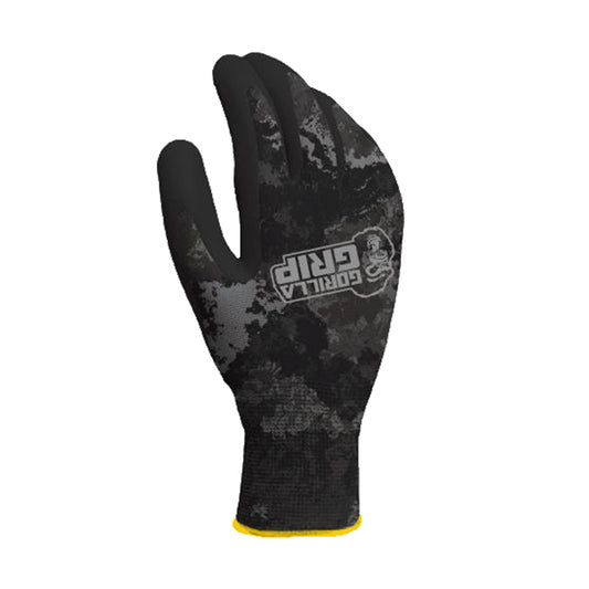 Gorilla Grip One Size Fits All Nylon Tac Black/White Dipped Gloves