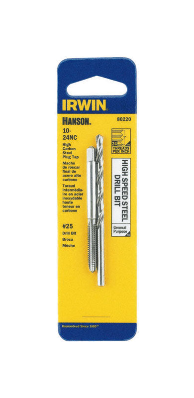 Irwin Hanson 80220 #25 10-24Nc High Speed Steel Drill Bit & Tap  (Pack Of 3)