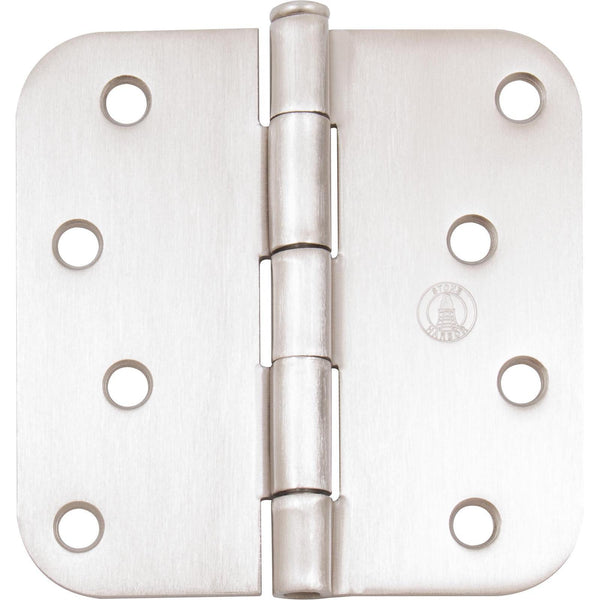 Standard Hinge, 4 Inches, 5/8" Radius Corner, Bulk Pack (100 Each), Satin Nickel by Stone Harbor Hardware
