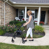 Carex Health Brands Step N Rest Blue Rolling Walker Aluminum/Plastic 39 in. H X 22.5 in. L