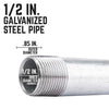 BK Products 1/2 in. MPT Galvanized Steel Close Nipple (Pack of 5)