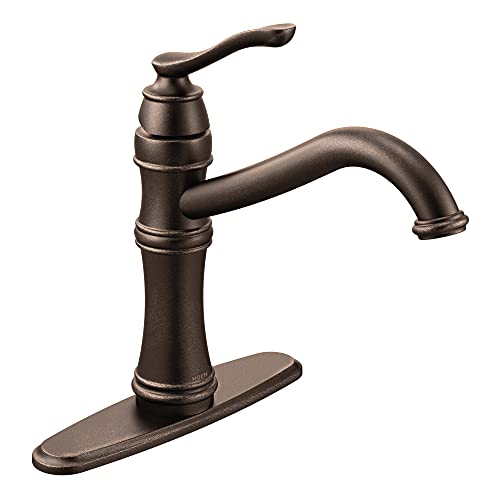 Oil rubbed bronze one-handle high arc kitchen faucet