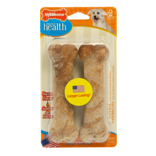 Nylabone Daily Health Bacon Chews For Dogs 2 pk
